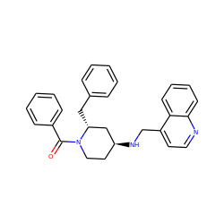 O=C(c1ccccc1)N1CC[C@H](NCc2ccnc3ccccc23)C[C@H]1Cc1ccccc1 ZINC000013781120