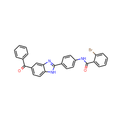 O=C(c1ccccc1)c1ccc2[nH]c(-c3ccc(NC(=O)c4ccccc4Br)cc3)nc2c1 ZINC000015985196