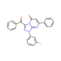 O=C(c1ccccc1)c1nn(-c2cccc(Cl)c2)c2nc(-c3ccccc3)cc(=O)n12 ZINC000000624433