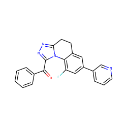 O=C(c1ccccc1)c1nnc2n1-c1c(F)cc(-c3cccnc3)cc1CC2 ZINC000299866712