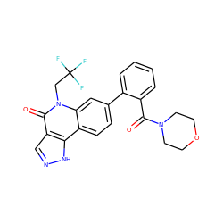 O=C(c1ccccc1-c1ccc2c3[nH]ncc3c(=O)n(CC(F)(F)F)c2c1)N1CCOCC1 ZINC000205093762