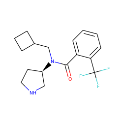 O=C(c1ccccc1C(F)(F)F)N(CC1CCC1)[C@@H]1CCNC1 ZINC000043011774