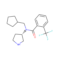 O=C(c1ccccc1C(F)(F)F)N(CC1CCCC1)[C@H]1CCNC1 ZINC000043024439