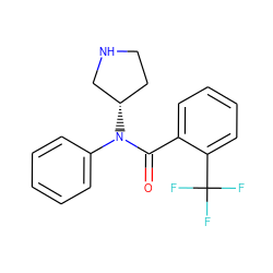 O=C(c1ccccc1C(F)(F)F)N(c1ccccc1)[C@H]1CCNC1 ZINC000043120374