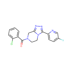 O=C(c1ccccc1Cl)N1CCn2c(nnc2-c2ccc(F)cn2)C1 ZINC000095565199