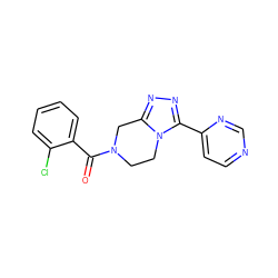 O=C(c1ccccc1Cl)N1CCn2c(nnc2-c2ccncn2)C1 ZINC000095565053