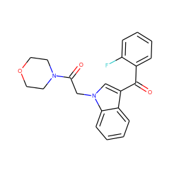 O=C(c1ccccc1F)c1cn(CC(=O)N2CCOCC2)c2ccccc12 ZINC000000817620