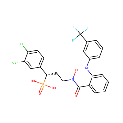 O=C(c1ccccc1Nc1cccc(C(F)(F)F)c1)N(O)CC[C@@H](c1ccc(Cl)c(Cl)c1)P(=O)(O)O ZINC000096273636