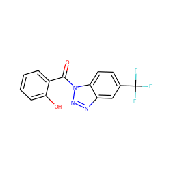 O=C(c1ccccc1O)n1nnc2cc(C(F)(F)F)ccc21 ZINC000038259431