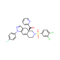 O=C(c1ccccn1)[C@]12Cc3cnn(-c4ccc(F)cc4)c3C=C1CCN(S(=O)(=O)c1ccc(Cl)c(Cl)c1)C2 ZINC000221738761