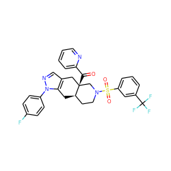 O=C(c1ccccn1)[C@]12Cc3cnn(-c4ccc(F)cc4)c3C[C@@H]1CCN(S(=O)(=O)c1cccc(C(F)(F)F)c1)C2 ZINC001772587455