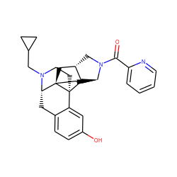 O=C(c1ccccn1)N1C[C@H]2C[C@@]34CC[C@H]1[C@H]2[C@]31CCN(CC2CC2)[C@H]4Cc2ccc(O)cc21 ZINC001772594140