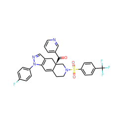 O=C(c1cccnc1)[C@]12Cc3cnn(-c4ccc(F)cc4)c3C=C1CCN(S(=O)(=O)c1ccc(C(F)(F)F)cc1)C2 ZINC000207118528