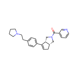 O=C(c1cccnc1)N1C[C@@H]2CC=C(c3ccc(CCN4CCCC4)cc3)[C@@H]2C1 ZINC000040893316