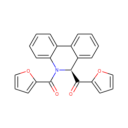 O=C(c1ccco1)[C@@H]1c2ccccc2-c2ccccc2N1C(=O)c1ccco1 ZINC000040972894