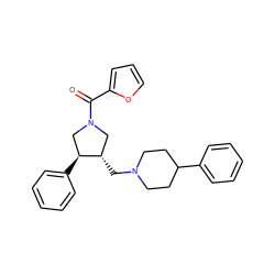 O=C(c1ccco1)N1C[C@H](CN2CCC(c3ccccc3)CC2)[C@@H](c2ccccc2)C1 ZINC000006579206