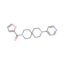 O=C(c1ccco1)N1CCC2(CC1)CCN(c1ccncc1)CC2 ZINC000004238056