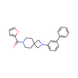 O=C(c1ccco1)N1CCC2(CC1)CN(c1cccc(-c3ccccc3)c1)C2 ZINC000003956098