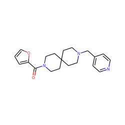 O=C(c1ccco1)N1CCC2(CCN(Cc3ccncc3)CC2)CC1 ZINC000003955878