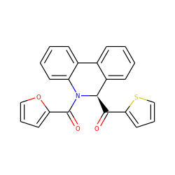 O=C(c1cccs1)[C@@H]1c2ccccc2-c2ccccc2N1C(=O)c1ccco1 ZINC000040976913