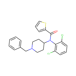 O=C(c1cccs1)N(c1c(Cl)cccc1Cl)C1CCN(Cc2ccccc2)CC1 ZINC000013817799