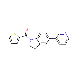 O=C(c1cccs1)N1CCc2cc(-c3cccnc3)ccc21 ZINC000169348871