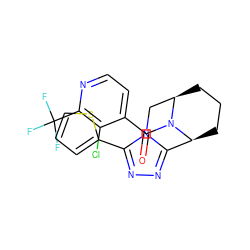 O=C(c1ccnc(C(F)(F)F)c1Cl)N1[C@H]2CCC[C@@H]1Cn1c(-c3cccs3)nnc12 ZINC000226094831