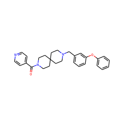 O=C(c1ccncc1)N1CCC2(CCN(Cc3cccc(Oc4ccccc4)c3)CC2)CC1 ZINC000029133289