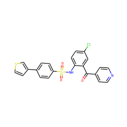 O=C(c1ccncc1)c1cc(Cl)ccc1NS(=O)(=O)c1ccc(-c2ccsc2)cc1 ZINC000166319002