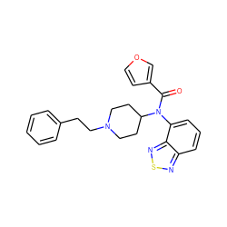 O=C(c1ccoc1)N(c1cccc2nsnc12)C1CCN(CCc2ccccc2)CC1 ZINC000000596861