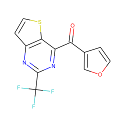 O=C(c1ccoc1)c1nc(C(F)(F)F)nc2ccsc12 ZINC000029050297