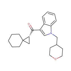 O=C(c1cn(CC2CCOCC2)c2ccccc12)[C@@H]1CC12CCCCC2 ZINC000045260225