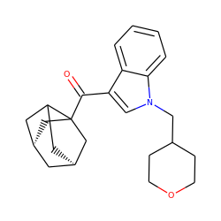 O=C(c1cn(CC2CCOCC2)c2ccccc12)C12C[C@@H]3CC1C[C@H](C3)C2 ZINC000101301685