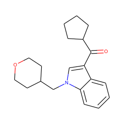 O=C(c1cn(CC2CCOCC2)c2ccccc12)C1CCCC1 ZINC000045257545