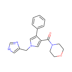 O=C(c1cn(Cc2c[nH]cn2)cc1-c1ccccc1)N1CCOCC1 ZINC000026827094