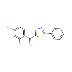 O=C(c1cnc(-c2ccccc2)s1)c1ccc(Cl)cc1Cl ZINC000001395942