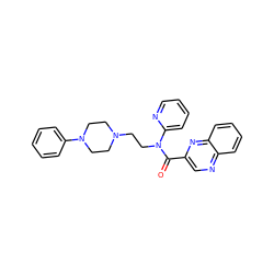 O=C(c1cnc2ccccc2n1)N(CCN1CCN(c2ccccc2)CC1)c1ccccn1 ZINC000095552446