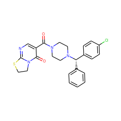 O=C(c1cnc2n(c1=O)CCS2)N1CCN([C@@H](c2ccccc2)c2ccc(Cl)cc2)CC1 ZINC000023153924