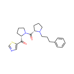 O=C(c1cncs1)[C@@H]1CCCN1C(=O)[C@@H]1CCCN1CCCc1ccccc1 ZINC000029125457