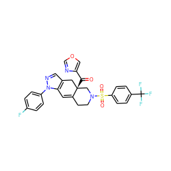 O=C(c1cocn1)[C@]12Cc3cnn(-c4ccc(F)cc4)c3C=C1CCN(S(=O)(=O)c1ccc(C(F)(F)F)cc1)C2 ZINC000207134298