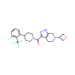 O=C(c1n[nH]c2c1CCN(C1COC1)C2)N1CCC(c2cccc(F)c2C(F)(F)F)CC1 ZINC001772575120