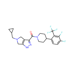 O=C(c1n[nH]c2c1CN(CC1CC1)C2)N1CCC(c2ccc(F)c(F)c2C(F)(F)F)CC1 ZINC001772635253