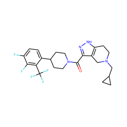 O=C(c1n[nH]c2c1CN(CC1CC1)CC2)N1CCC(c2ccc(F)c(F)c2C(F)(F)F)CC1 ZINC001772612638