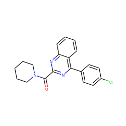 O=C(c1nc(-c2ccc(Cl)cc2)c2ccccc2n1)N1CCCCC1 ZINC000084703594