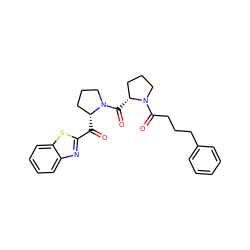 O=C(c1nc2ccccc2s1)[C@@H]1CCCN1C(=O)[C@@H]1CCCN1C(=O)CCCc1ccccc1 ZINC000003810547