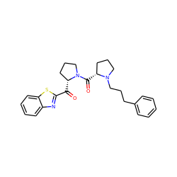 O=C(c1nc2ccccc2s1)[C@@H]1CCCN1C(=O)[C@@H]1CCCN1CCCc1ccccc1 ZINC000029125361