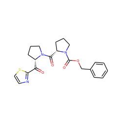 O=C(c1nccs1)[C@@H]1CCCN1C(=O)[C@@H]1CCCN1C(=O)OCc1ccccc1 ZINC000013537618