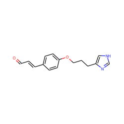 O=C/C=C/c1ccc(OCCCc2c[nH]cn2)cc1 ZINC000013814591