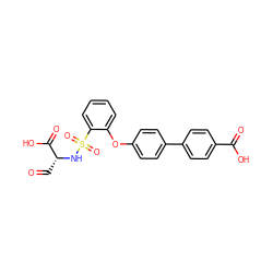O=C[C@@H](NS(=O)(=O)c1ccccc1Oc1ccc(-c2ccc(C(=O)O)cc2)cc1)C(=O)O ZINC000026666712