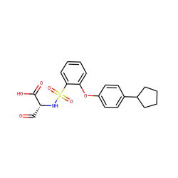 O=C[C@@H](NS(=O)(=O)c1ccccc1Oc1ccc(C2CCCC2)cc1)C(=O)O ZINC000026674491